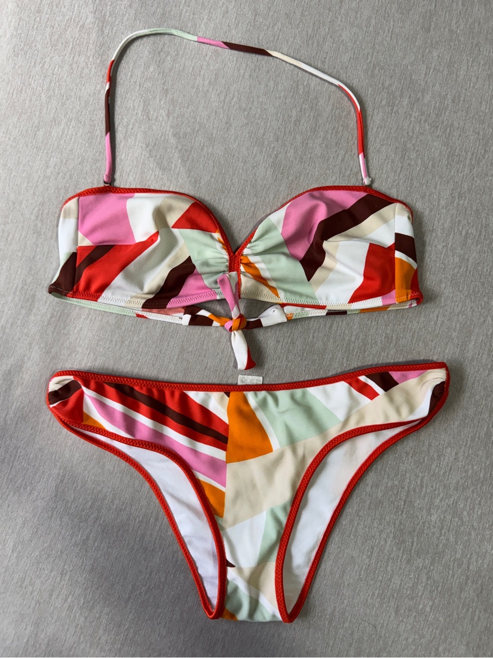 Salinas Brazil Y2K Abstract Bandeau Bikini Set Multicolor